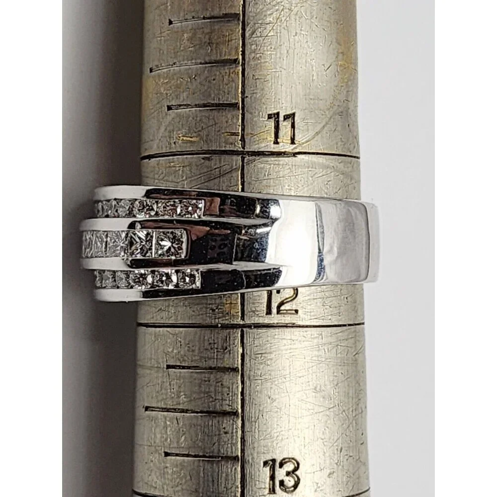 Unique 14K Karat Solid White Gold Designer Diamond Men's Ring Size 11.5 - 2.60ct